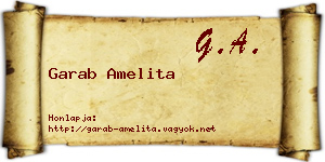 Garab Amelita névjegykártya